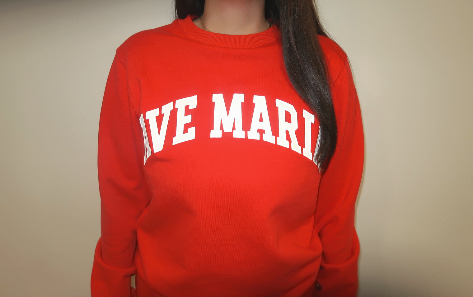 The Ave Maria Crewneck Red