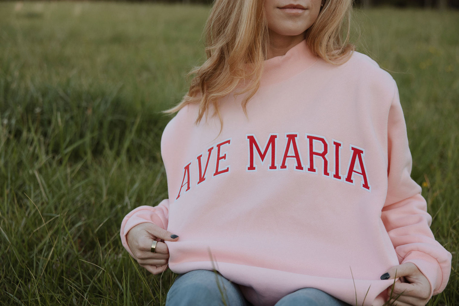 The Ave Maria Mockneck Pink
