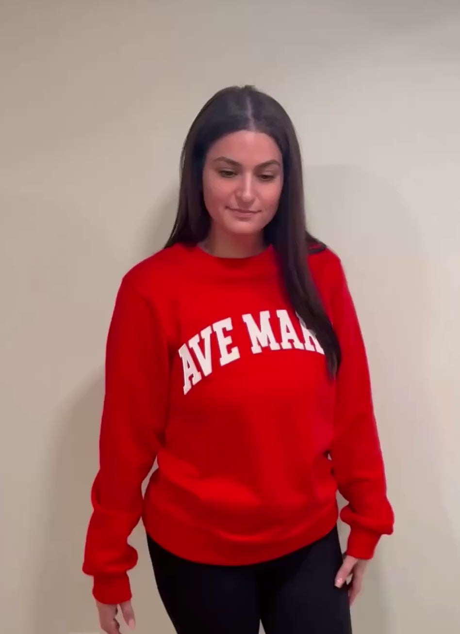 The Ave Maria Crewneck Red
